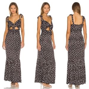 Majorelle Fiammetta Maxi Dress in Black & White Dot